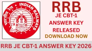 RRB JE CBT-1 ANSWER KEY 2026